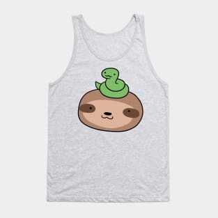 Snake and Sloth Face Tank Top